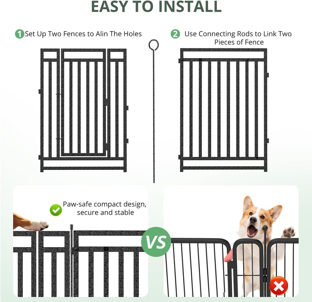 Thickened Outdoor Dog Fence, 40" H, 16 Panels for Yard & Camping