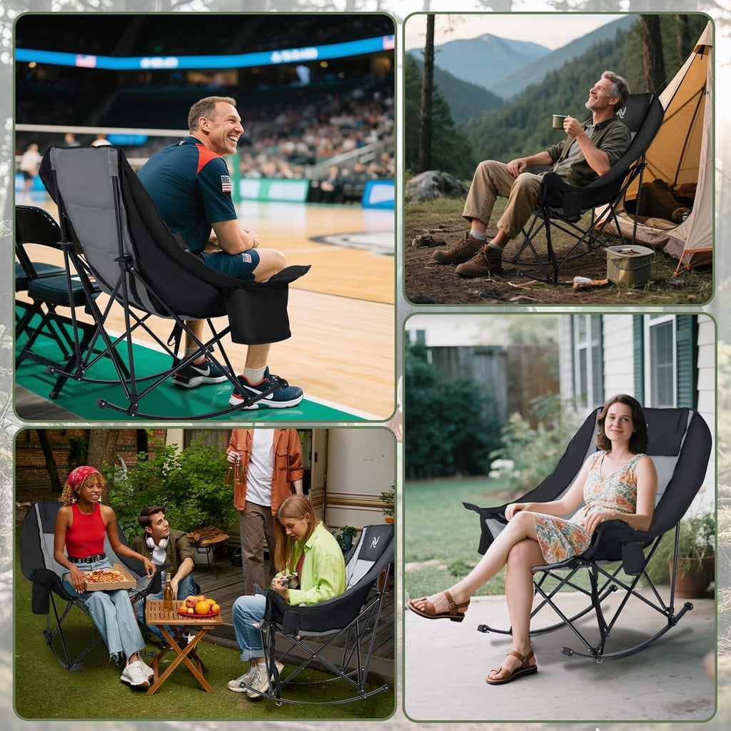 Oversized Portable Rocking Camp Chair | 400lbs Capacity